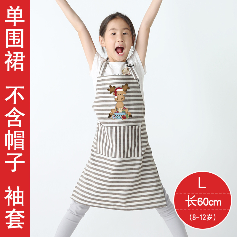 Kindergarten niños de algodón y lino de dibujos animados padre-niño delantal pintura ropa hornear ropa de actividad de Navidad imprimible logotipo colorido