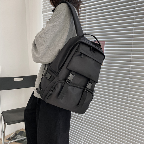 Schoolbags for women, Korean style trendy brand ins workwear style, versatile casual students, men and women schoolbags, Japanese style Hong Kong style retro backpacks