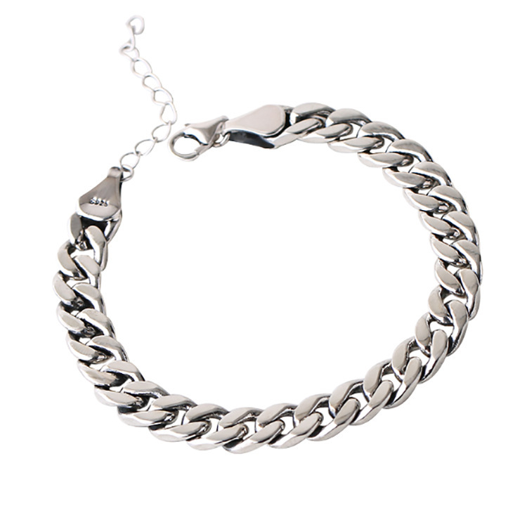 Simple S925 Sterling Silver Geometric Bracelet Wholesale display picture 3