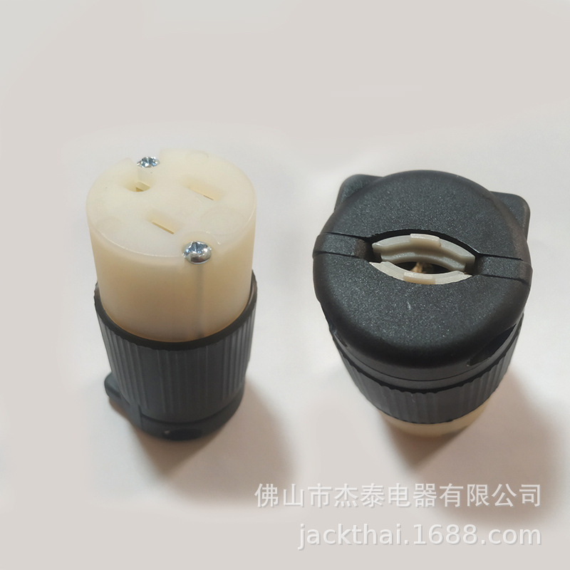 NEMA 5-15R 空中对插式母座 中间插座 引挂式母头 美规组装式插座