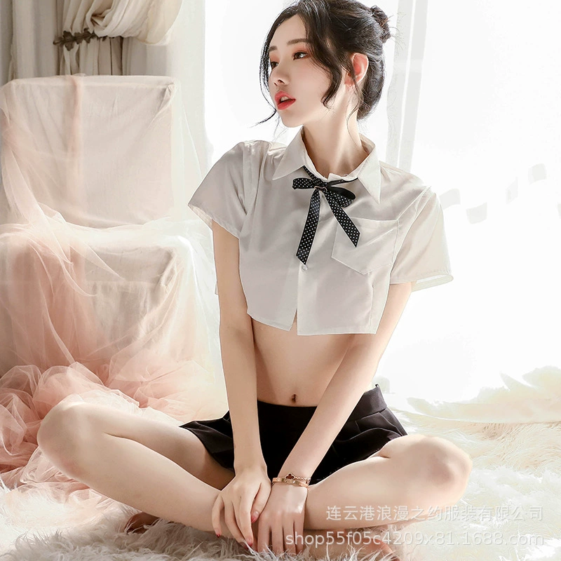 Sexy uniform for students, mini-skirt, set
