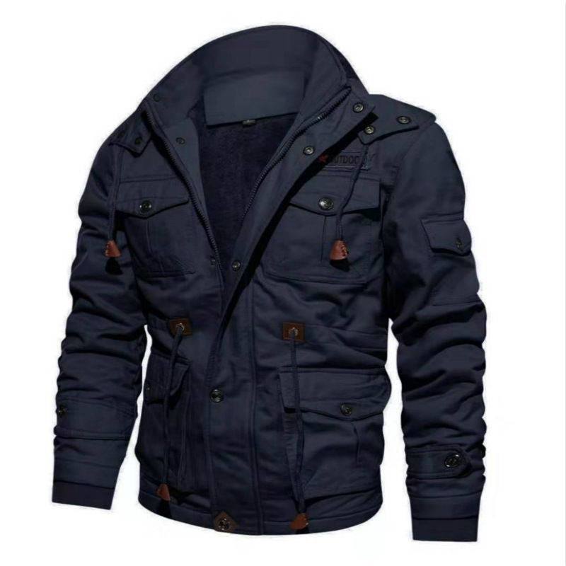 Men's Clothing wish autumn and winter men's hooded plus velvet thickened large size washed jacket men 8935_senzul.com