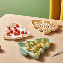 北欧创意圣诞果盘家用餐具托盘点心盘 水果沙拉盘干果零食果盘