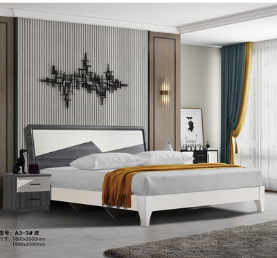 批发厂家板式床大床吸塑双人床公寓酒店北欧简约韩式