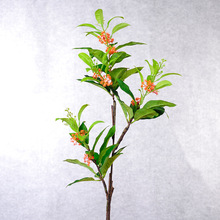 桂花枝沉香假花单支树叶树枝婚庆场景布置插花装饰花塑料花束