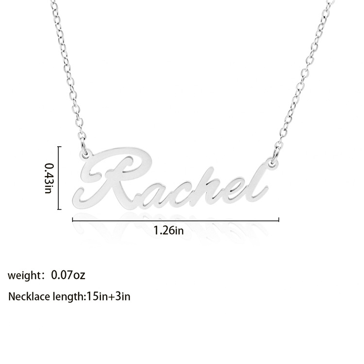 Fashionable Stainless Steel Customizable English Alphabet Name Ladies Necklace Wholesale display picture 10