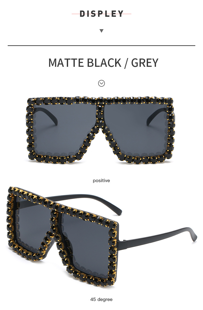 Sunglasses Classification Fashion Gradient Color PC UV400 Protection Square Diamond Full Frame Women's Sunglasses