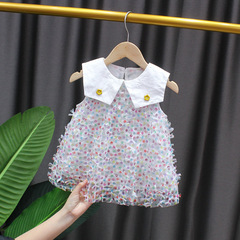 2020 Summer New Arrival Girls' Dress: Rainbow Polka-Dot Mesh Princess Gown – Factory Direct Sales with Drop Shipping