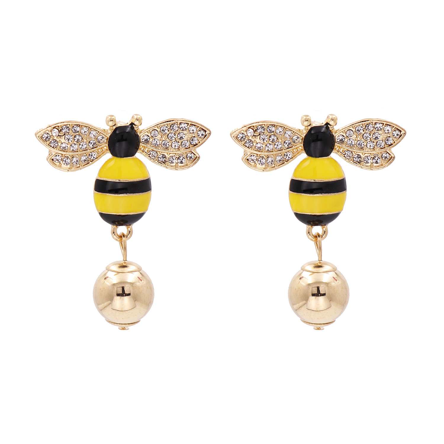 Hot Sales New Symmetrical Earrings Bee Pearl Earrings Ear Jewelry Insect Earrings Korea Wholesale Nihaojewelry display picture 2