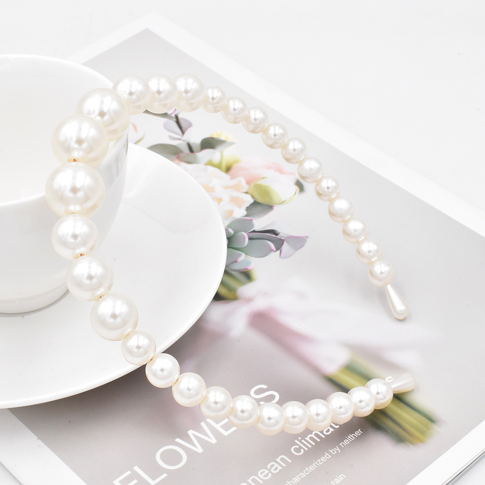 Perlen Oversized Pearl Stirnband Haarschmuck Highlight Pearl Stirnband Großhandel display picture 3