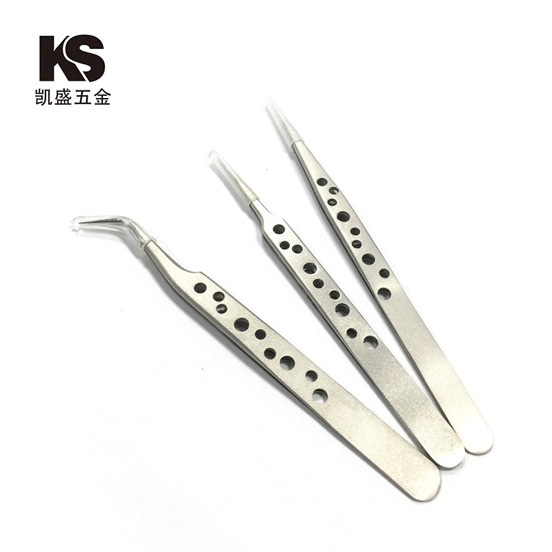 批发美甲嫁接睫毛镊子多肉植物开花镊子海豚夹金羽夹喷砂抛光镊子