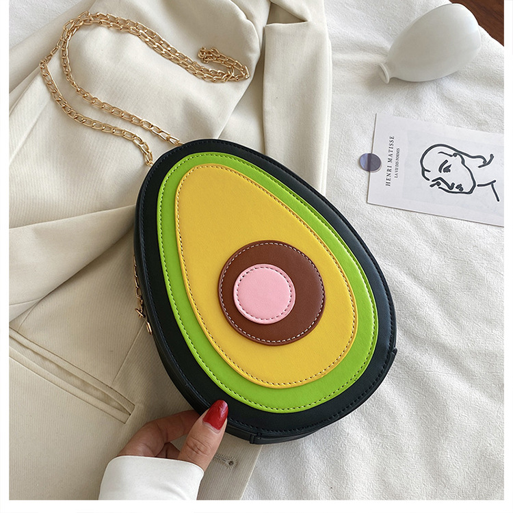 Vrouwelijk Medium Kunstleer Fruit Patroon Heerlijk Ovaal Rits Crossbody Tas display picture 1