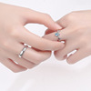 Blue diamond for beloved, ring, internet celebrity, on index finger, simple and elegant design