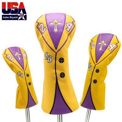 科比高尔夫球杆套8号24号纪念款一号木杆套工厂直销杆头套保护套