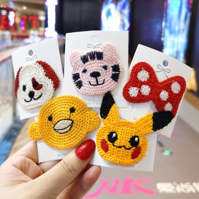 网红卡子可爱针织动物毛线发夹女韩国少女小夹子刘海边夹顶夹头饰