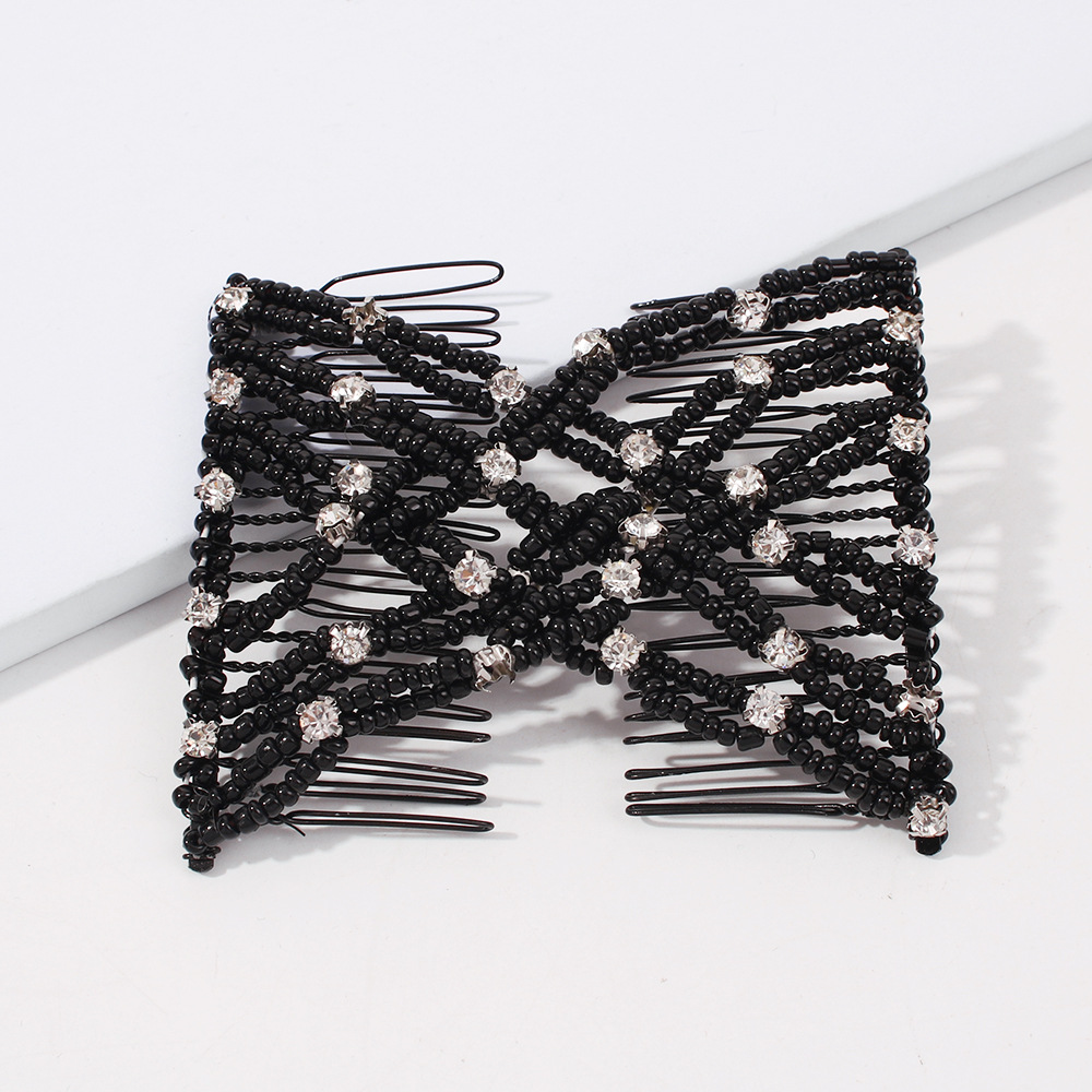 Hair Comb Double Row Beaded Hairpin display picture 4