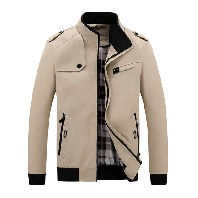 Spring and autumn thin men’s stand collar cotton wash coat casual versatile jacket man