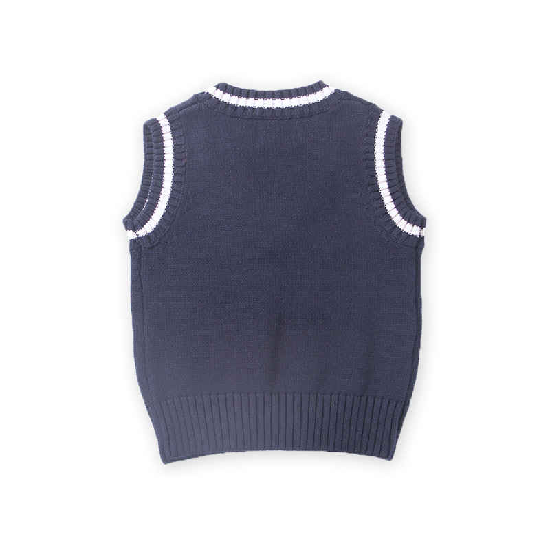 Estilo británico europeo y americano kindergarten uniforme escolar de los niños Chaleco de punto Chaleco de primavera y otoño suéter de las niñas al por mayor