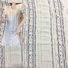 新款锦氨镂空弹力蕾丝面料条纹泡泡布箱包服饰时尚女装衬衫针织布