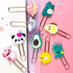 Charming cartoon-style metal clipboard pins with creative design, suitable for student office and book bookmark clips, made of silicone.
