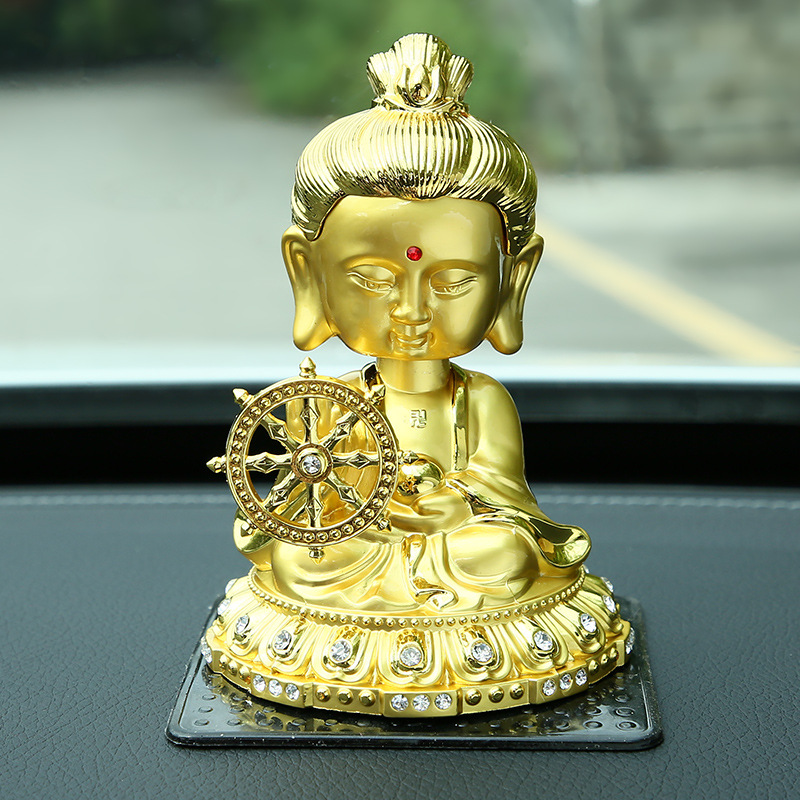 vehicle Perfume automobile Aromatherapy The car Odor Lasting Light incense solar energy Shaking head a buddism godness guanyin Decoration ornament