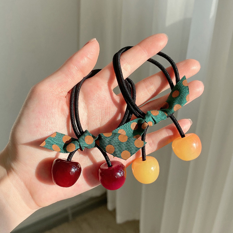 Cute Cherry Resin Hair Tie display picture 7