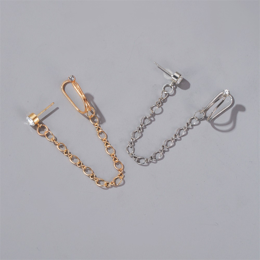 New Earrings Personality Simple Earrings Ear Clip Integrated Earrings Long Earrings Wholesale Nihaojewelry display picture 6