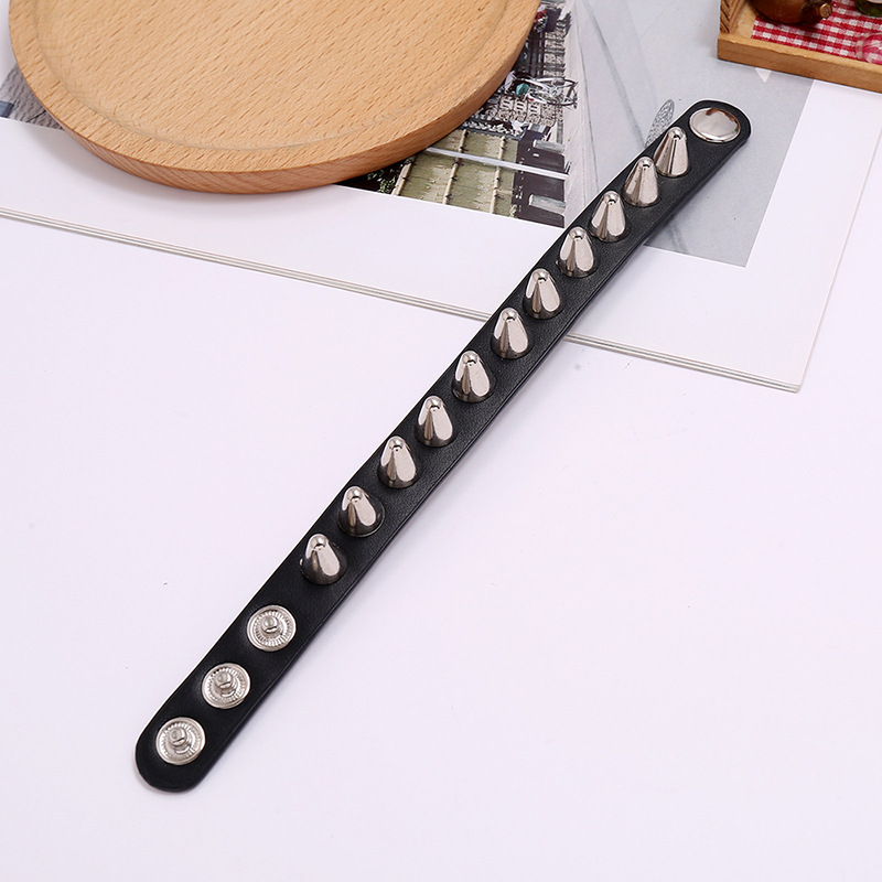 Fashion spiked punk menu0027s leather bracelet hot-selling wholesale nihaojewelry