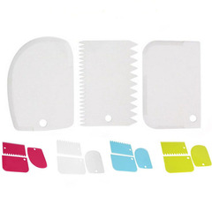Cream Plastic Scraper Cake Cutting Surface Knife Colorful Scraper Set of 3 Kitchen Baking Tools Home Spatula
