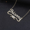 Brand fashionable necklace with letters, jewelry, pendant, European style, diamond encrusted