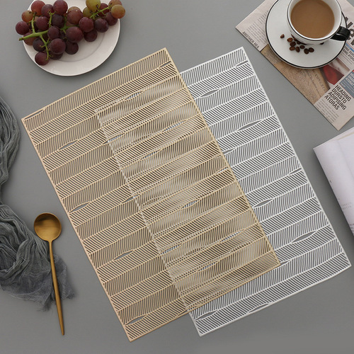 New Rectangle PVC Table Mat, Refined Western-style Dining Mat, Heat-resistant Modern Minimalist Ins Cup Mat, Nordic-style Dining Table Mat