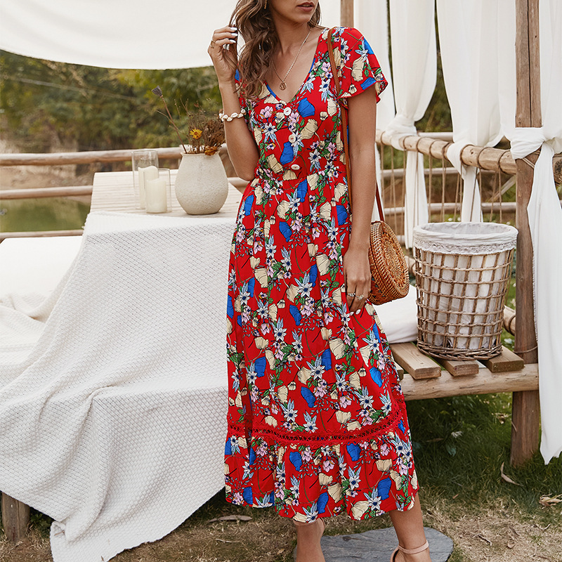 fashion women s summer printed dress wholesale NSKA1033