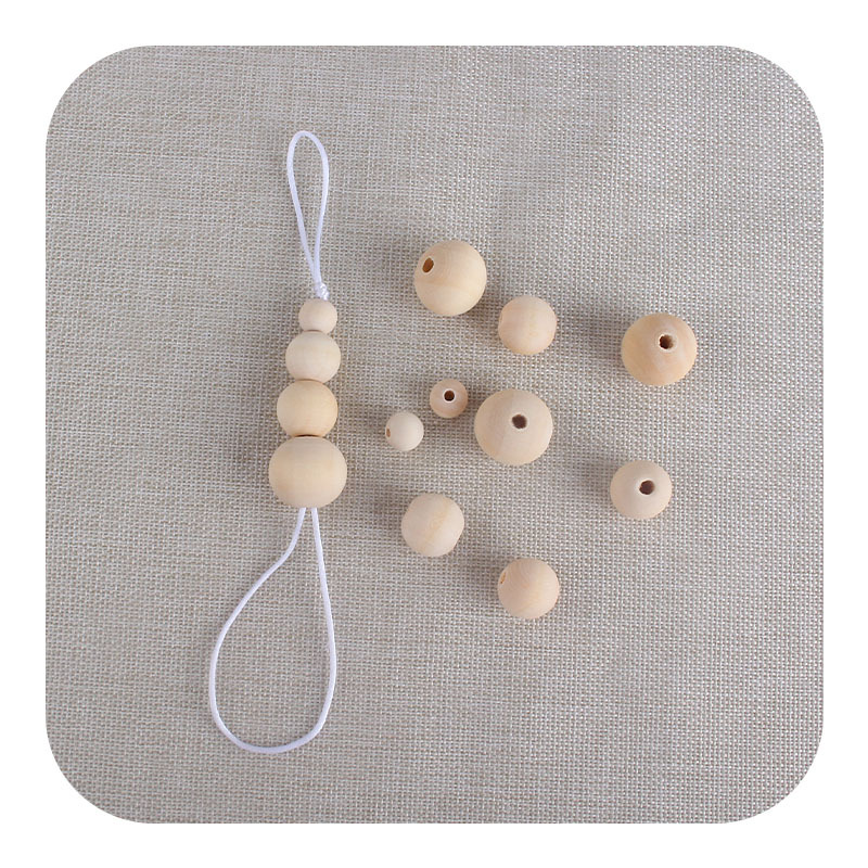 10 ~ 20mm color madera Hemu granos redondos molar juguete teether pulsera pezón cadena collar DIY accesorios de la joyería