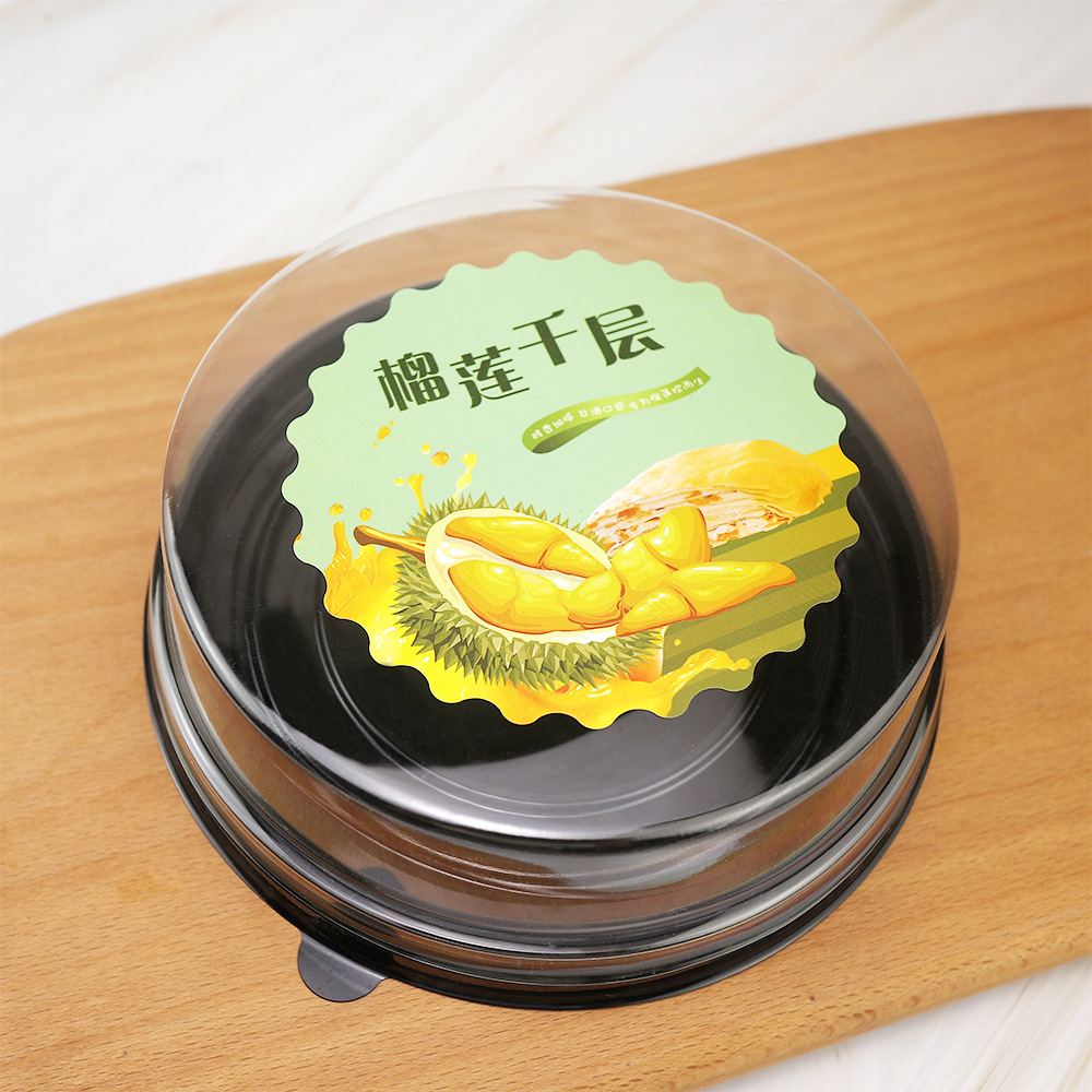Caja de embalaje de pastel de queso 6 pulgadas redonda de mango de durian caja de plástico lazanina horneado West Point caja de embalaje desechable