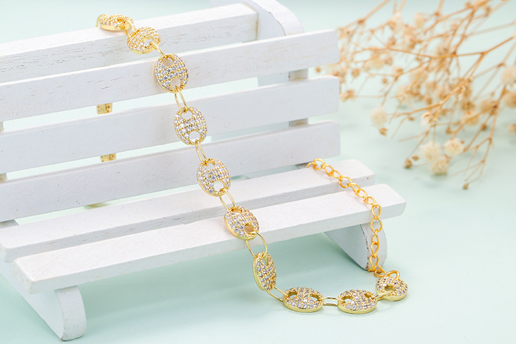 12g Weight Bracelets Classification Anniversary, Business, Travel Occasion Copper Material Geometric Pattern Unisex Gender Plating Design Fashion Style Fashion Geometric Full Diamond Zircon Copper Bracelet Sets 5