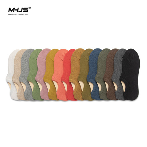 Cotton spirit Meranti color retro cotton invisible boat socks solid color simple spring and summer women's socks boat socks