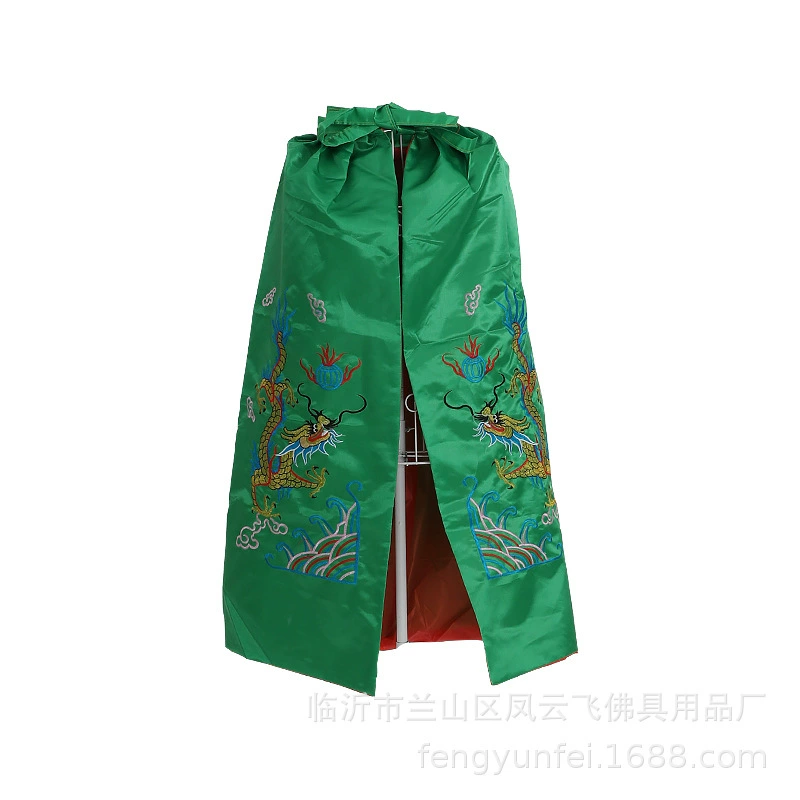 Buddha Statue Cloak Robe, Silk Dragon & Phoenix Embroidery, Sizes 20 cm–3 m, Yellow/Red/Green