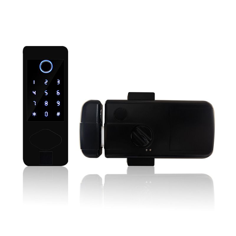 锁神免开孔防水指纹锁室外户外铁门不锈钢木门家用全自动智能锁