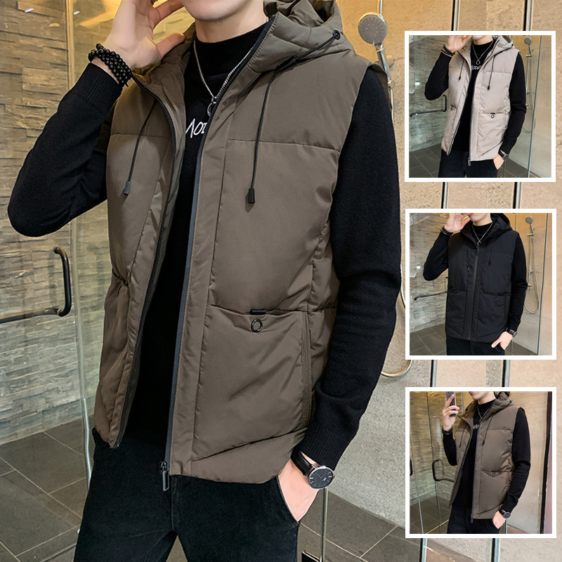 Amazon Autumn and winter Korean Edition Hooded vest Vest man Down cotton coat winter Youth men's wear