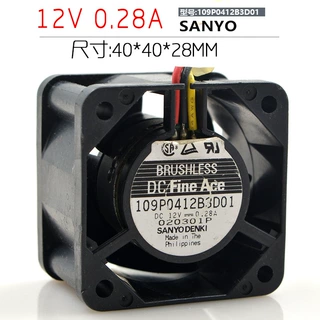 三洋 4028 12V 0.28A 4CM 109P0412B3D01 静音双滚珠散热风扇