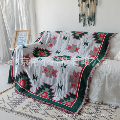 AliExpress Amazon Foreign trade American style tassels Sofa towel Blending Cotton Blanket Woolen Gabion wholesale On behalf of