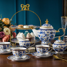 青花陶瓷下午茶杯碟英式骨瓷咖啡杯套装欧式茶具意式红茶家用美式