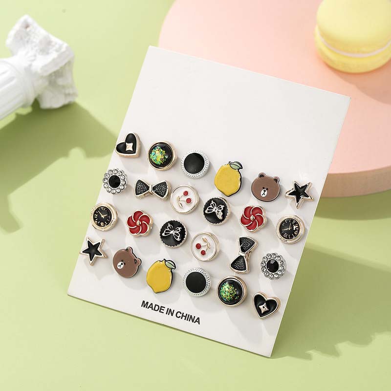 New Summer Cute Fruit Funny Fun Korean Sweet Combination Earrings Set display picture 11