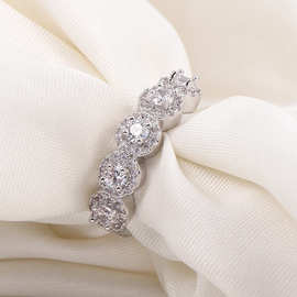 欧洲货源个性时尚锆石戒指简约璀璨铜镀钻石婚戒情侣对戒