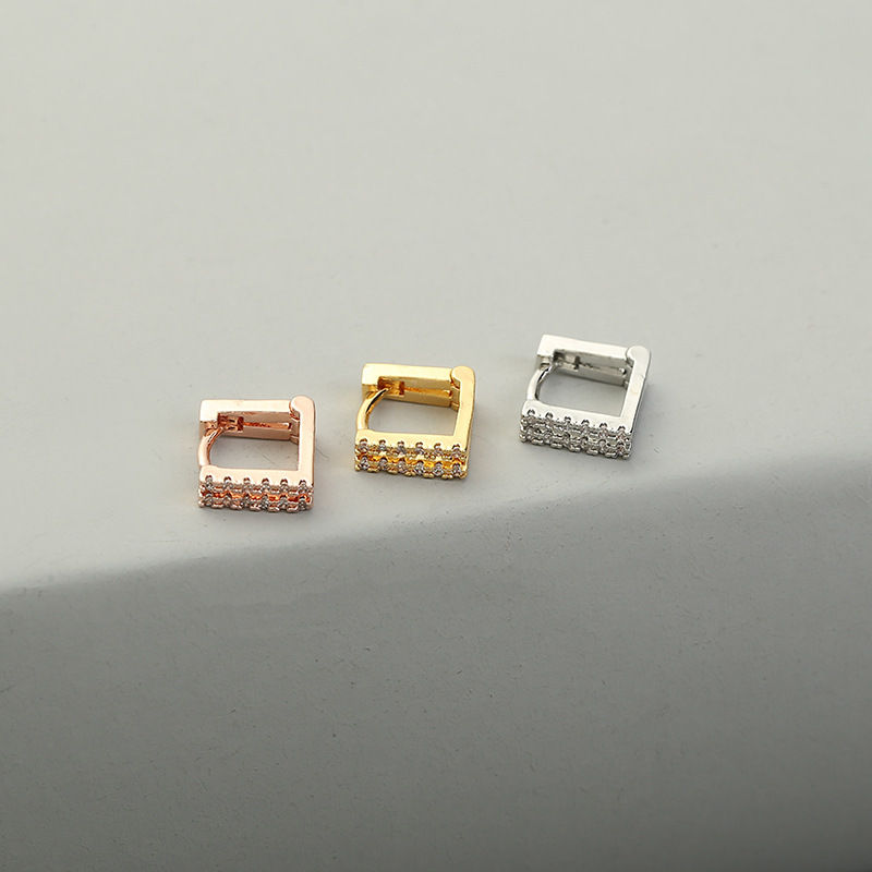 Fashion Cross Copper Drop Earrings Inlay Zircon Copper Earrings 1 Piece