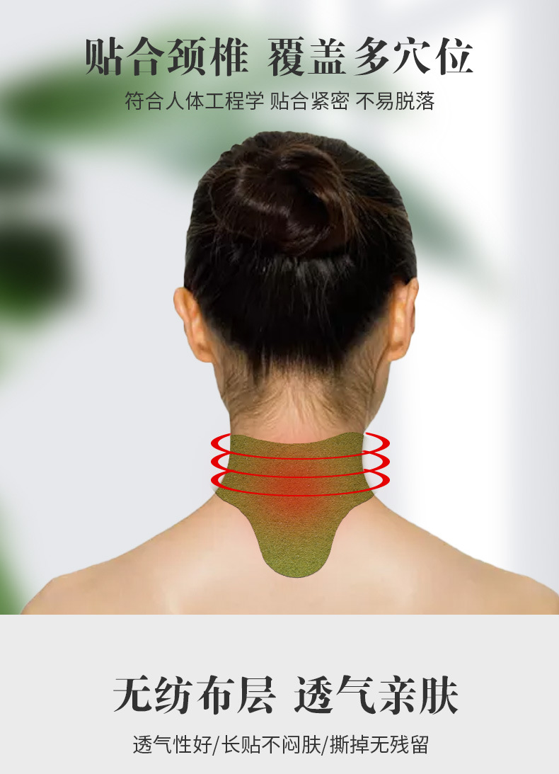 Moxa Warming Patches Ai Jiu Tie Herbal Topical Patches for Neck Knee Waist and Joint Care 2 Patches per Bag in use