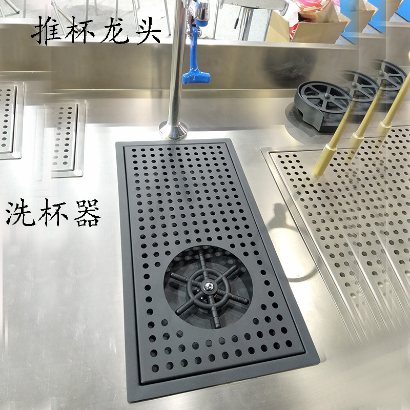 Hotel Bar Stainless Steel Automatic Cup Washer Coffee Milk Tea Shop Clean-Free Flushing Tank High Pressure Faucet