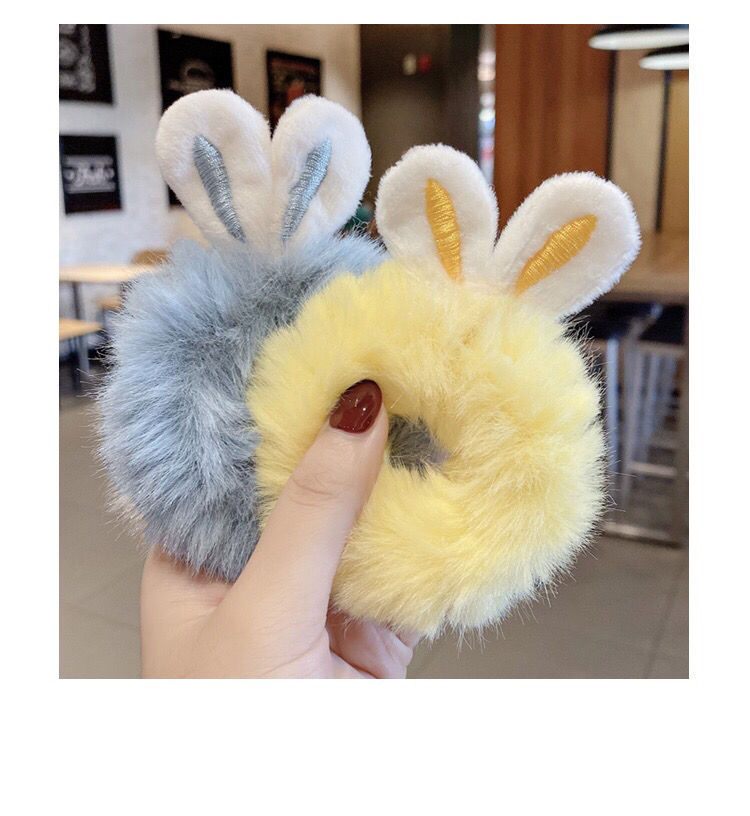 Bunny Ears Pattern Women'S, Adults Gender INS Style, Cute, Fashion Style INS Style Cute Fashion Women'S Adults Bunny Ears Plush Hair Tie