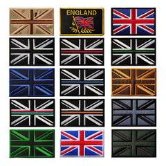 British flag embroidered patch Velcro badge sleeve patch patch cloth label tactical morale patch Union Jack flag label