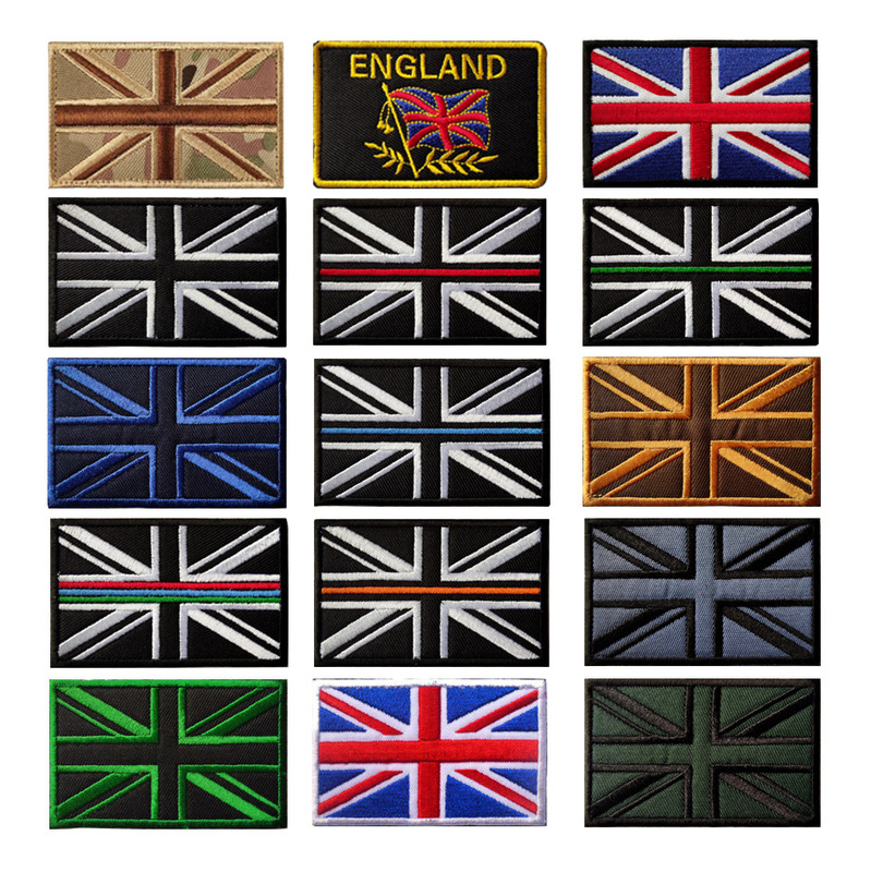 British Flag Embroidered Cloth Sticker Velcro Badge Armband Patch Cloth Label Tactical Morale Label Rice Flag Sticker
